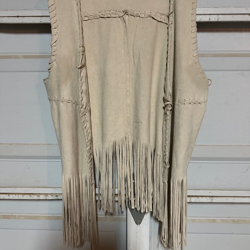 Fringed Cream Vest